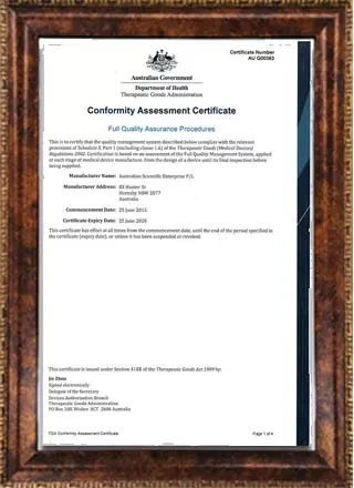 HydraFacial Machine Certificates